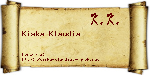 Kiska Klaudia névjegykártya