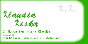 klaudia kiska business card